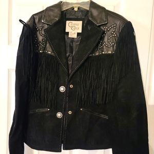 Cripple Creek small suede black leather jacket